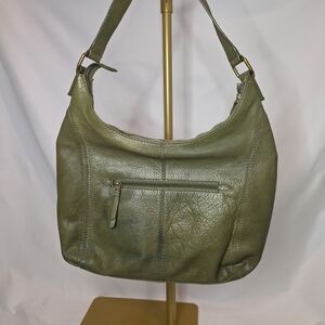 Olive Green Leather Shoulder Bag